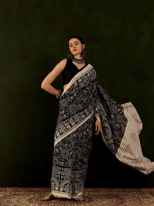 Womaniya Ethnic Motifs Dabu Saree