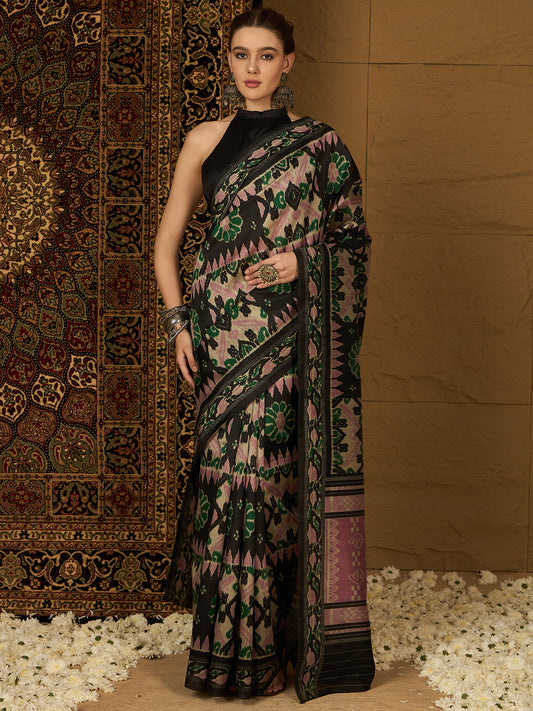 black Womaniya Bhagalpuri Saree