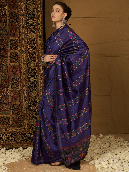 Blue Womaniya Bhagalpuri Saree