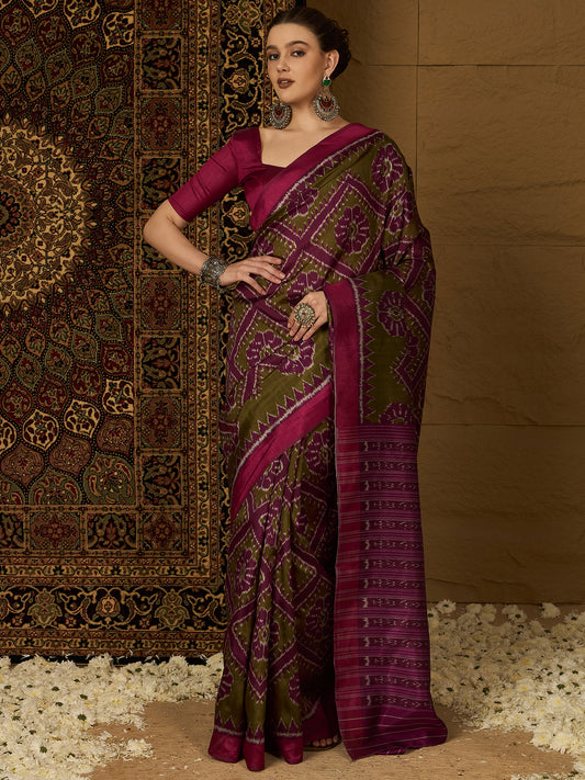 pink Womaniya Bhagalpuri Saree