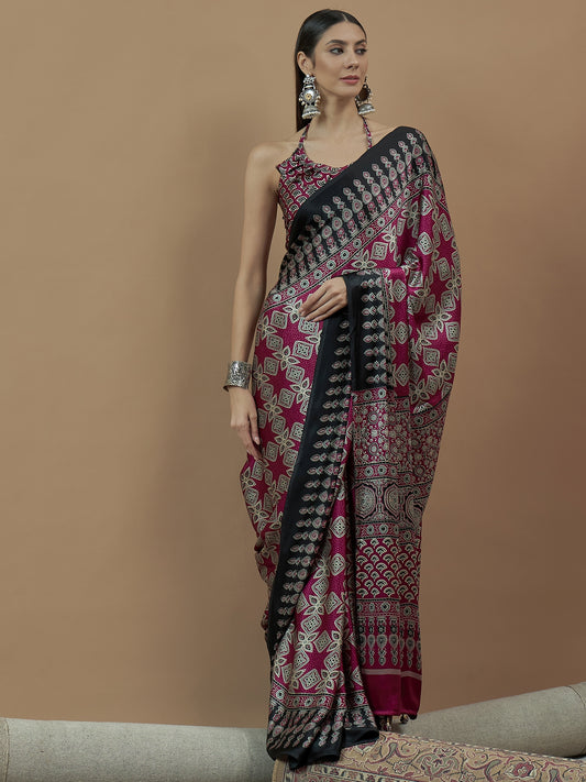 Mohar Authentic Handmade Ajrakh Saree