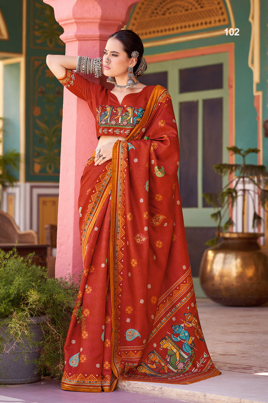 Rajmahal Red Saree