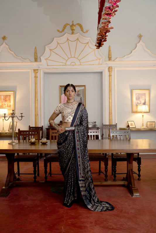 Kaala Surma Raajwadi Saree